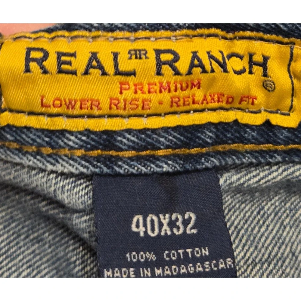 Lot 2 Real Ranch Relaxed Fit Jeans Mens 40x32, 34 Workwear Atwoods Western